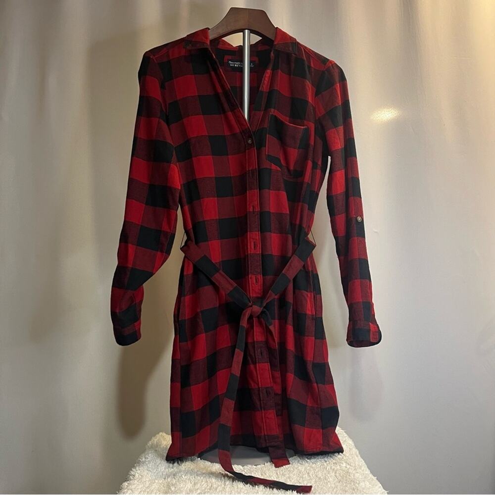 Abercrombie & Fitch Women's Red and Black Dress - Small